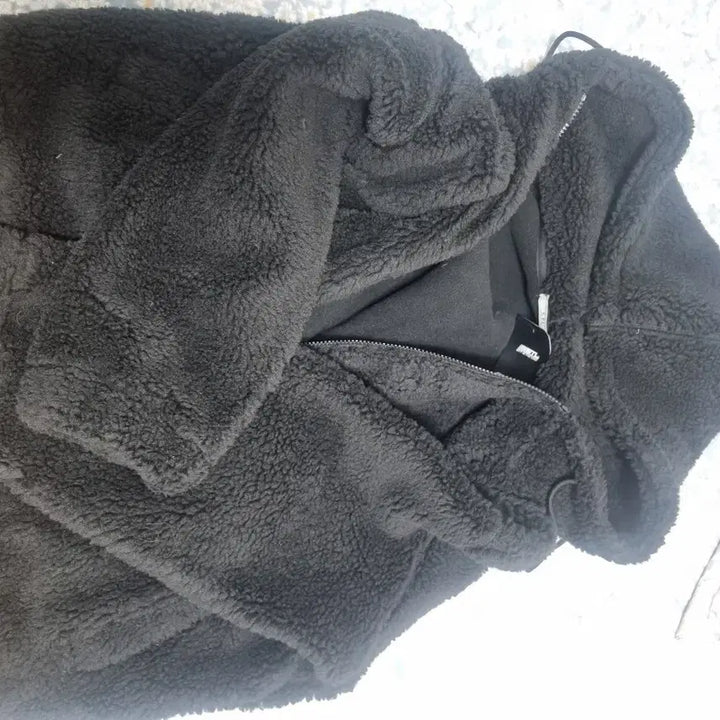 [BUNJANG] Who.A.U Fleece Zip-Up Jacket - Black / 후아유 뽀글이 후리스 집업 블랙 판매합니다