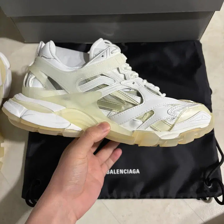 [BUNJANG] Balenciaga Track.2 Clear Sole White Sneakers / [새상품]발렌시아가 트랙2 클리어솔 화이트 270,275,280