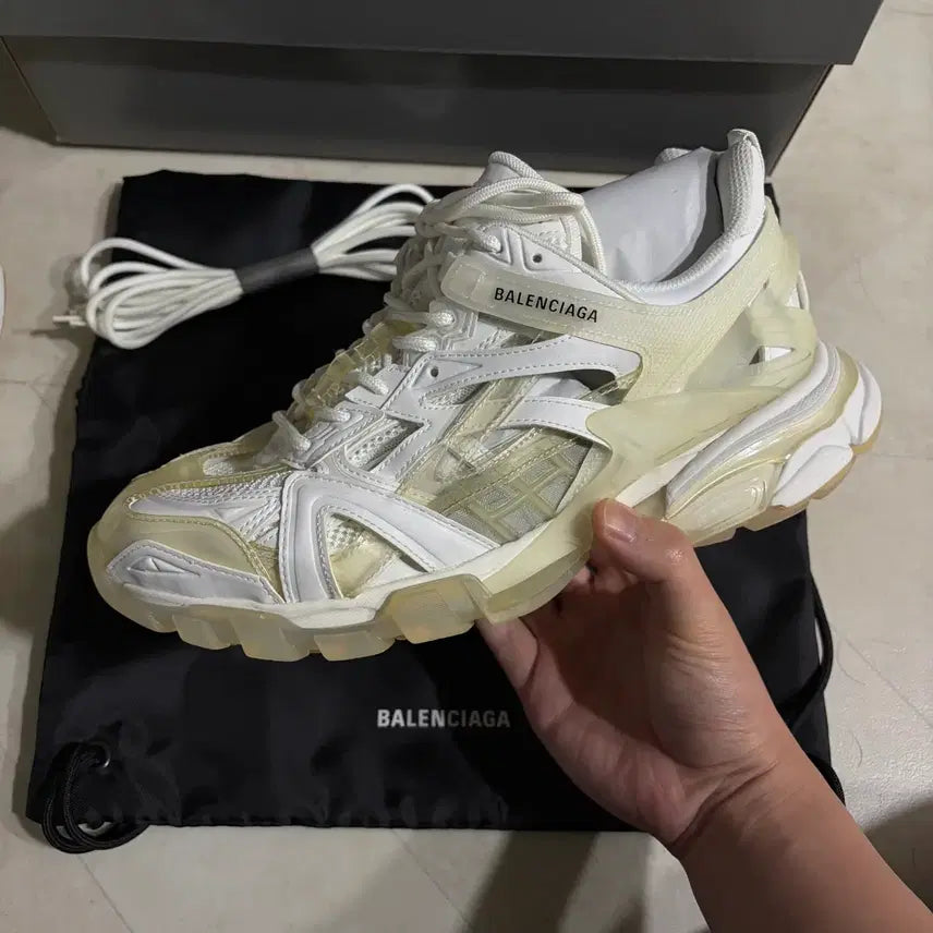 [BUNJANG] Balenciaga Track.2 Clear Sole White Sneakers / [새상품]발렌시아가 트랙2 클리어솔 화이트 270,275,280