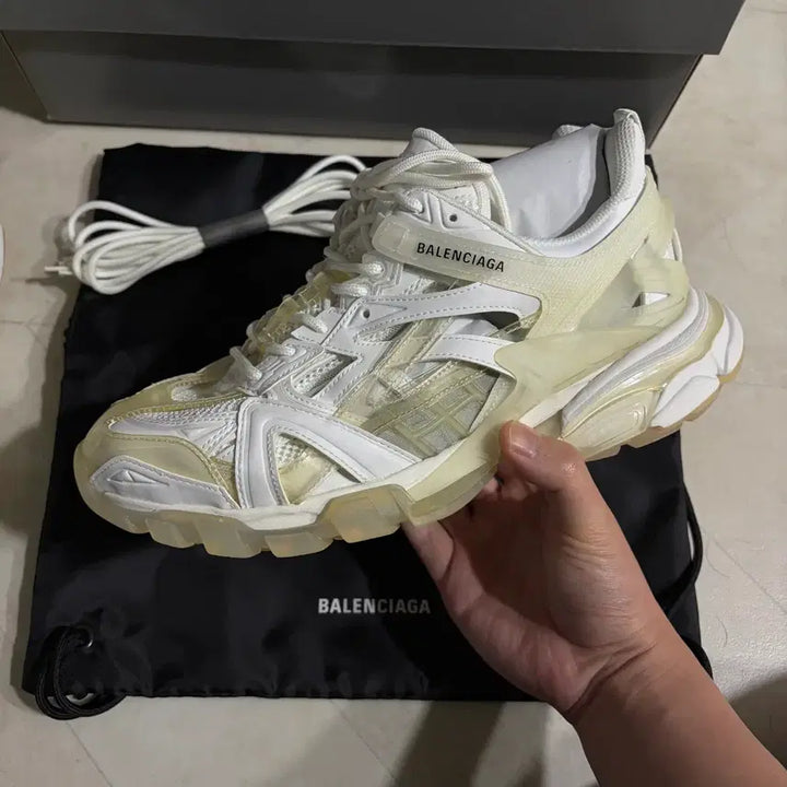 [BUNJANG] Balenciaga Track.2 Clear Sole White Sneakers / [새상품]발렌시아가 트랙2 클리어솔 화이트 270,275,280