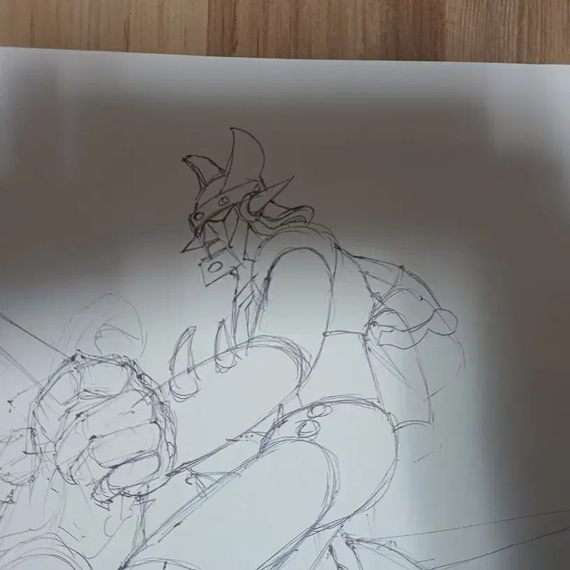 [BUNJANG] Kim Hyung-bae Robot Taekwon V Original Sketch / 로보트 태권브이 김형배 선생님 원화