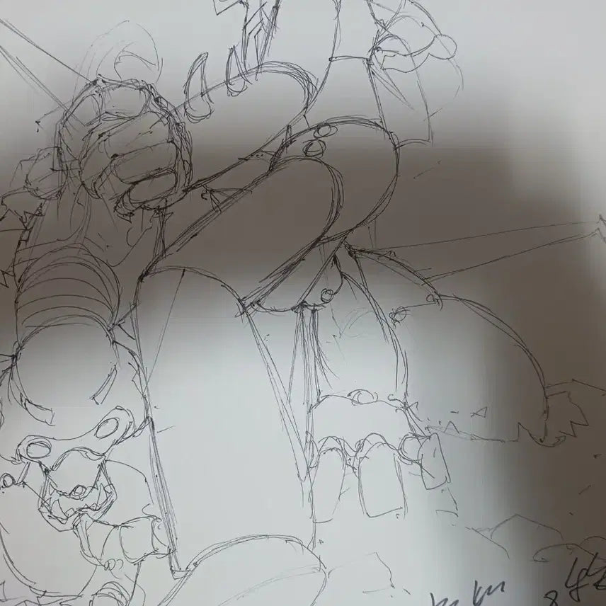 [BUNJANG] Kim Hyung-bae Robot Taekwon V Original Sketch / 로보트 태권브이 김형배 선생님 원화