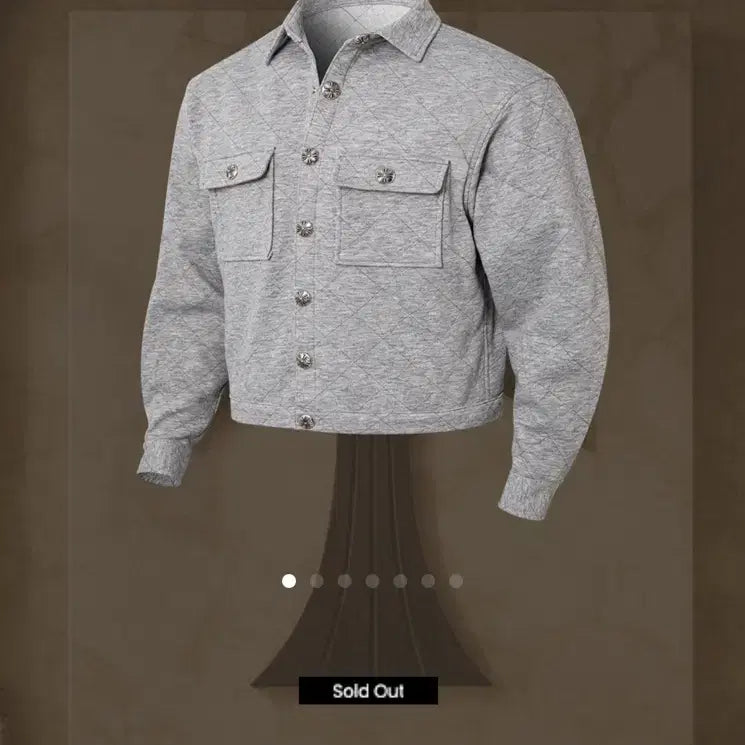 [BUNJANG] Rapinato Etoile Quilted Trucker Jacket Gray / 라피나토 애뚜알 퀄팅 트러커 자켓 그레이 48사이즈 판매