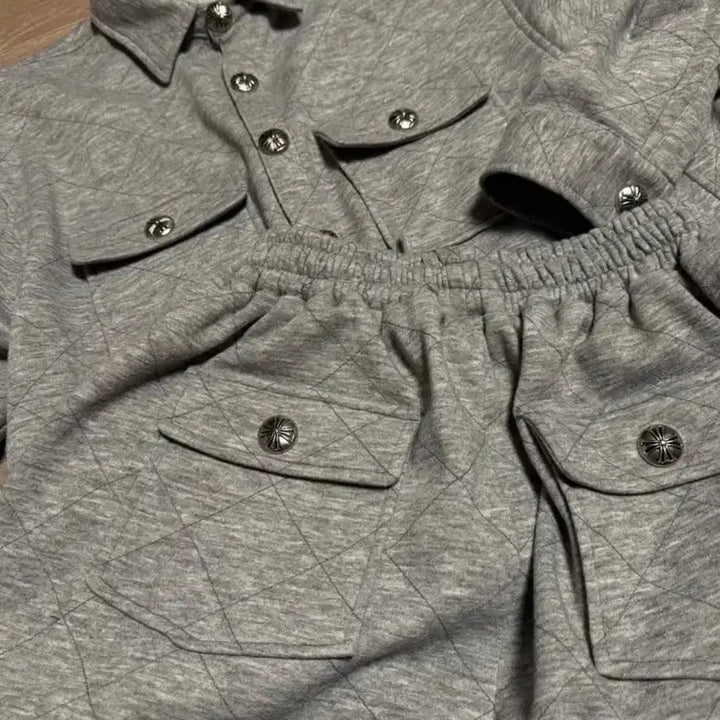 [BUNJANG] Rapinato Etoile Quilted Trucker Jacket Gray / 라피나토 애뚜알 퀄팅 트러커 자켓 그레이 48사이즈 판매