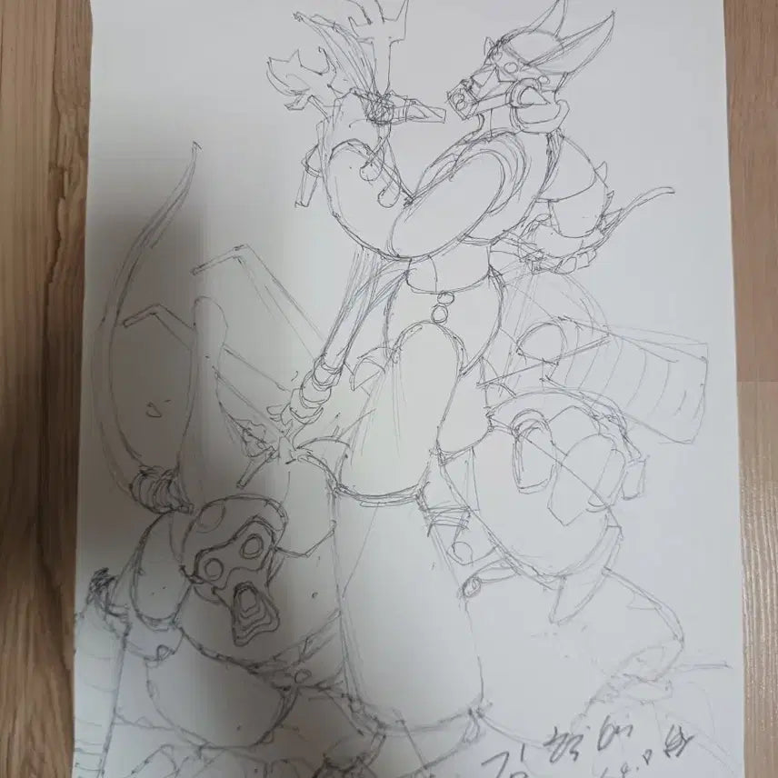 [BUNJANG] Kim Hyung-bae Robot Taekwon V Original Sketch / 로보트 태권브이 김형배 선생님 원화2