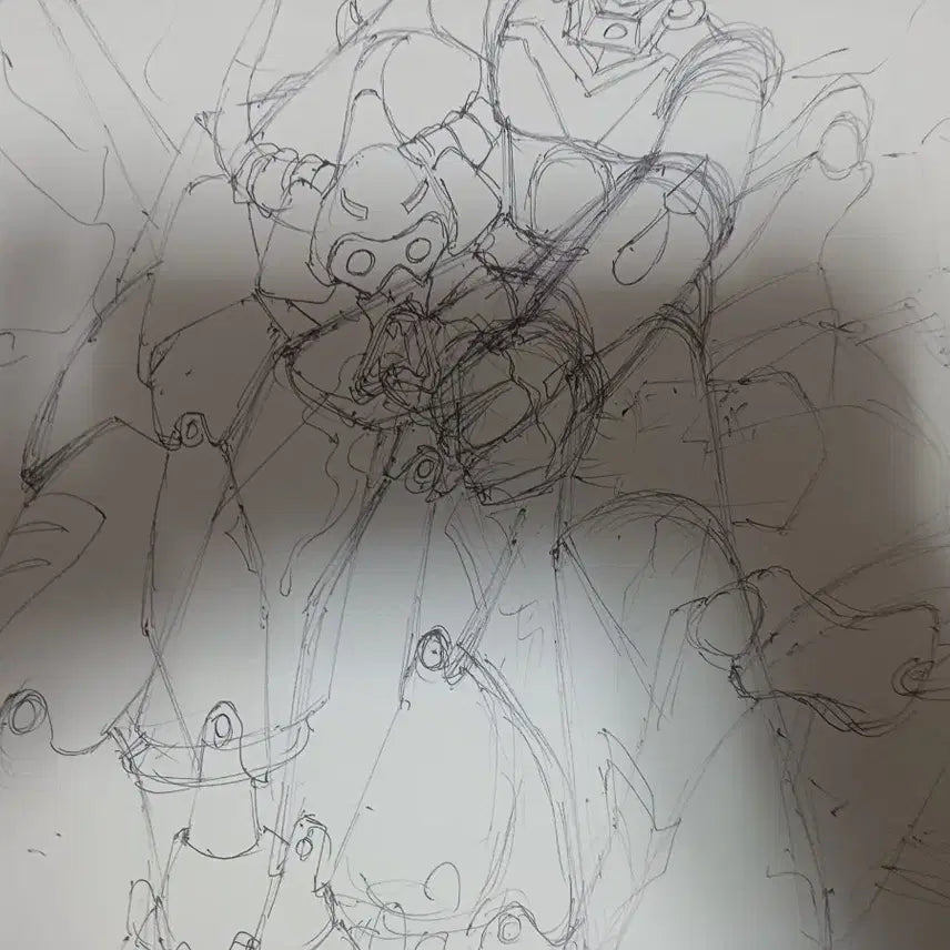 [BUNJANG] Kim Hyung-bae Robot Taekwon V Original Sketch (A3) / 로보트 태권브이 김형배 선생님 원화3