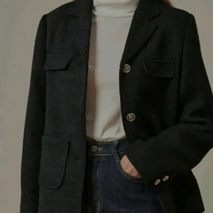 [BUNJANG] Mikene Tweed Jacket (Black) Women&