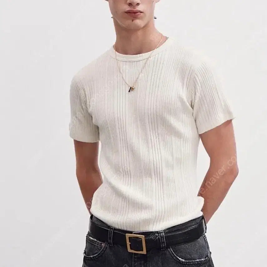 [BUNJANG] RECTO 23FW Wool Blend T-Shirt (S) / 렉토 23FW 울 블렌드 티셔츠 크림 (S)