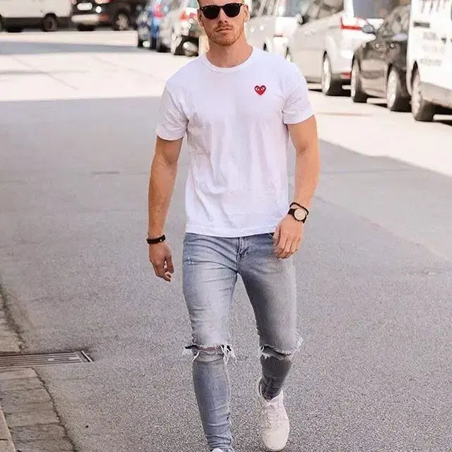 [BUNJANG] Comme des Garcons Play Heart Logo T-shirt / 꼼데가르송 플레이 반팔 티셔츠 화이트/블랙