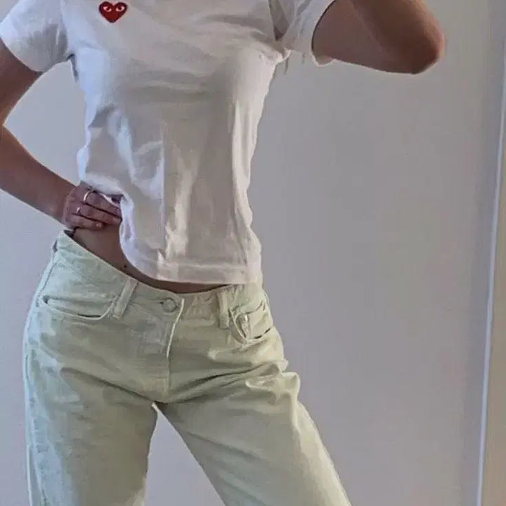 [BUNJANG] Comme des Garcons Play Heart Logo T-shirt / 꼼데가르송 플레이 반팔 티셔츠 화이트/블랙