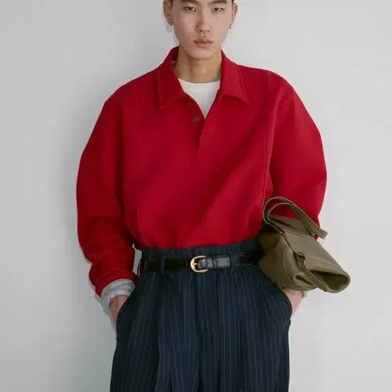 [BUNJANG] RECTO Dashing Polo Sweatshirt (Size S) / 렉토 24FW 대싱 폴로 스웨트셔츠 (S)