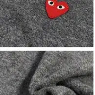 [BUNJANG] Comme des Garcons Red Emblem Cardigan Black/Charcoal / 꼼데가르송 레드와펜 가디건 블랙/차콜
