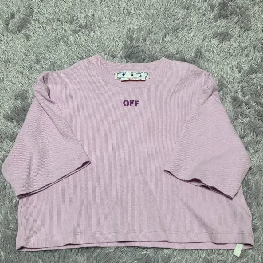 [BUNJANG] Off-White Off Stamp Crop T-shirt / [xs] 오프화이트 오프 스탬프 립 크롭 티셔츠 핑크