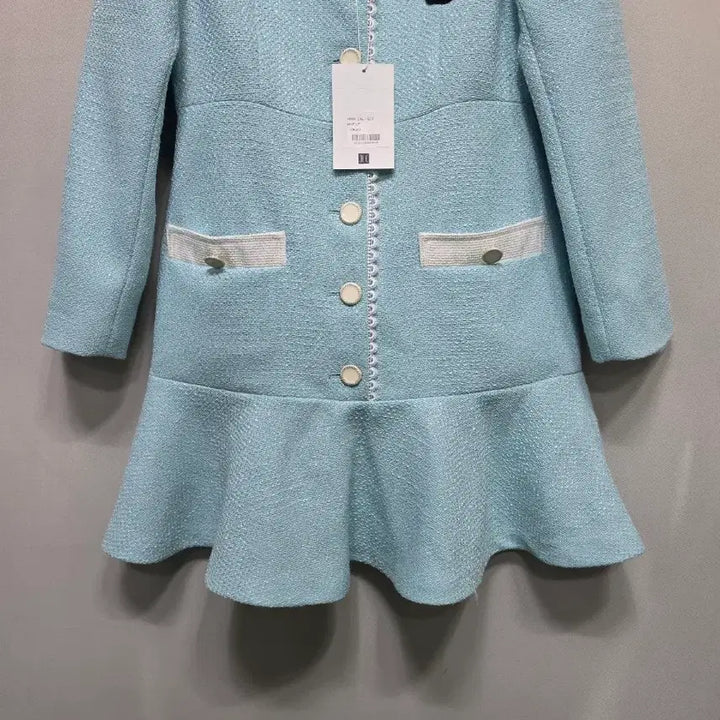 [BUNJANG] MUJEL Tweed Dress Sky Blue / MUJEL 뮤젤 트위드 원피스 하늘색