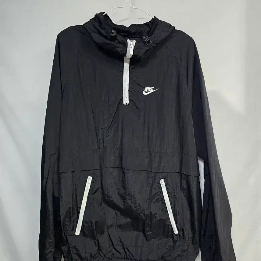 [BUNJANG] Nike Black Windbreaker Hooded Zip-Up Jacket / 나이키 블랙 바람막이 후드 집업100,실측60-76