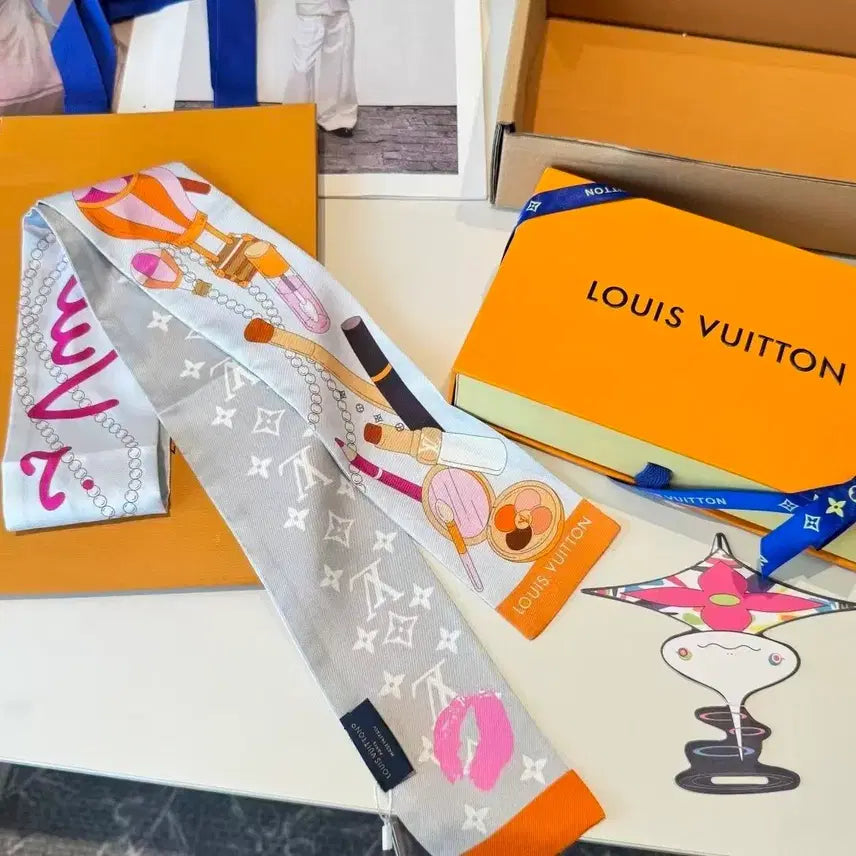 [BUNJANG] Louis Vuitton Bando Scarf Makeup Print / 루이비통 방도 스카프 메이크업 프린트