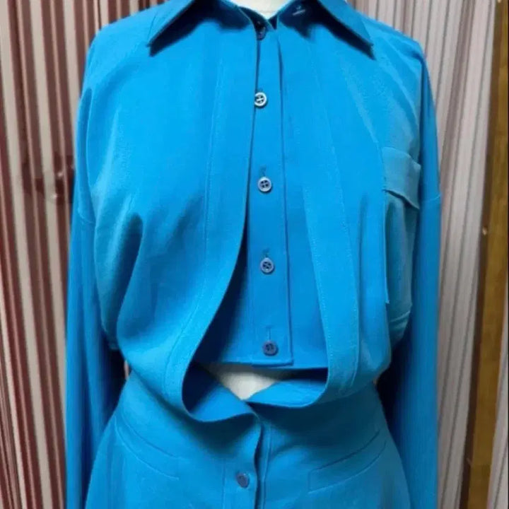[BUNJANG] Layered Shirt Dress / 레이어드 셔츠 원피스
