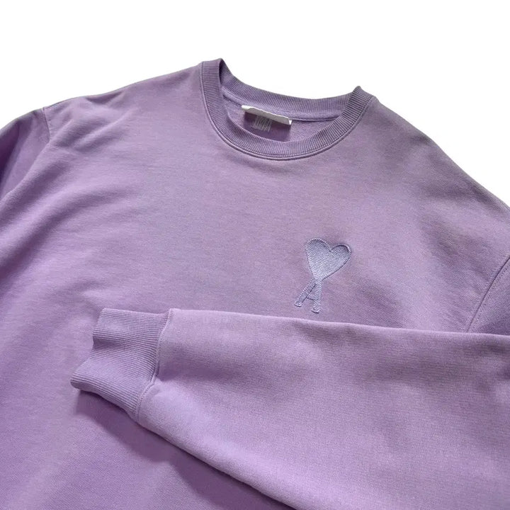 [BUNJANG] AMI Big Heart Lilac Sweatshirt / 정품 아미 빅하트 라일락 맨투맨