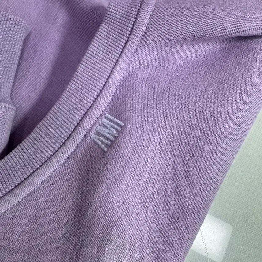 [BUNJANG] AMI Big Heart Lilac Sweatshirt / 정품 아미 빅하트 라일락 맨투맨