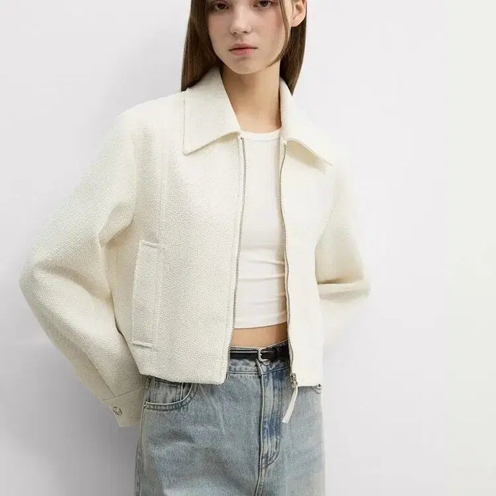[BUNJANG] Sistina Tweed Cropped Jacket (Ivory) / 새상품/정가 18만/ 시스티나 트위드 자켓
