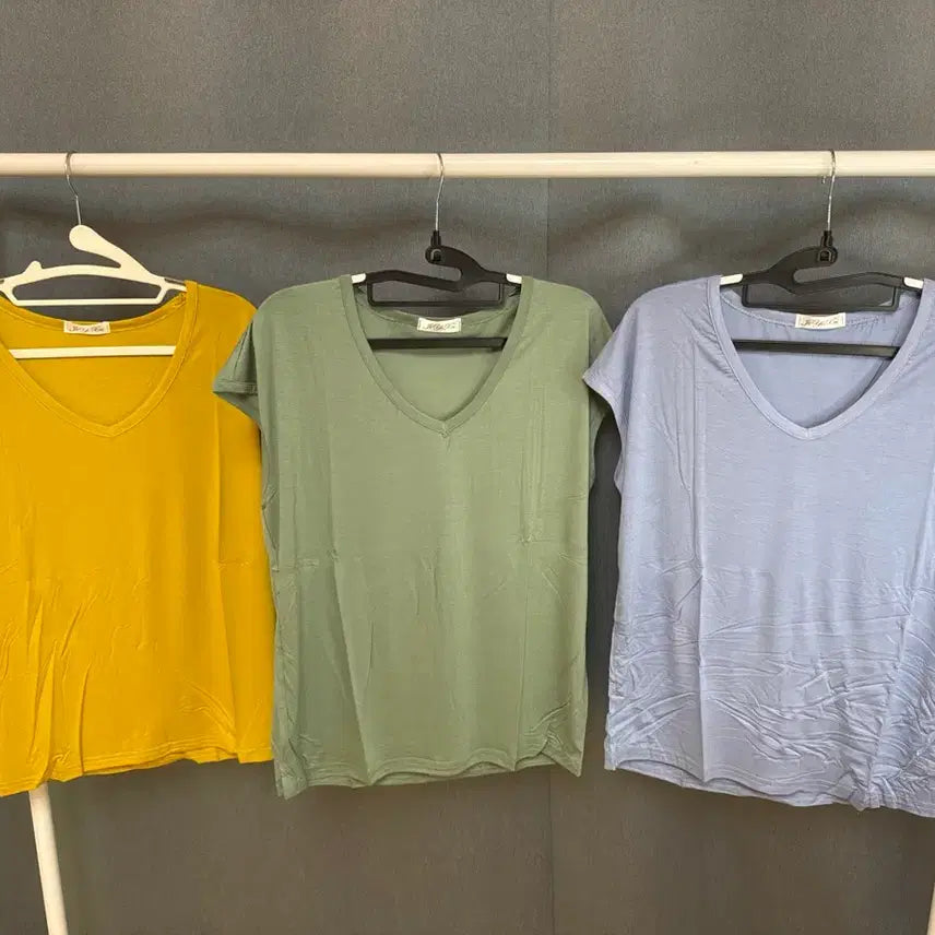 [BUNJANG] Modal V-Neck Short Sleeve T-Shirt / 모달 브이넥 반팔티