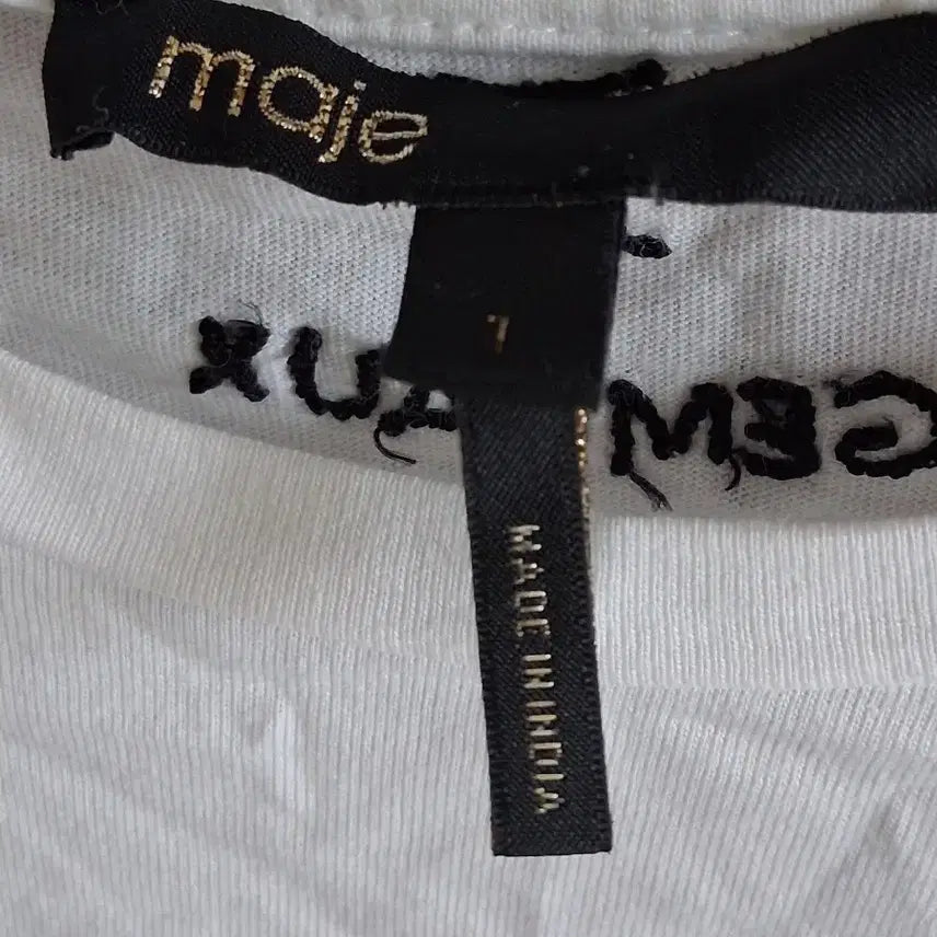 [BUNJANG] Maje Gemme Twin Embroidery T-Shirt / 마쥬 여성 반팔티 젬므  44