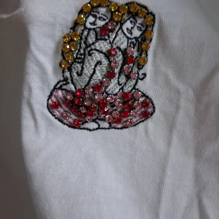 [BUNJANG] Maje Gemme Twin Embroidery T-Shirt / 마쥬 여성 반팔티 젬므  44