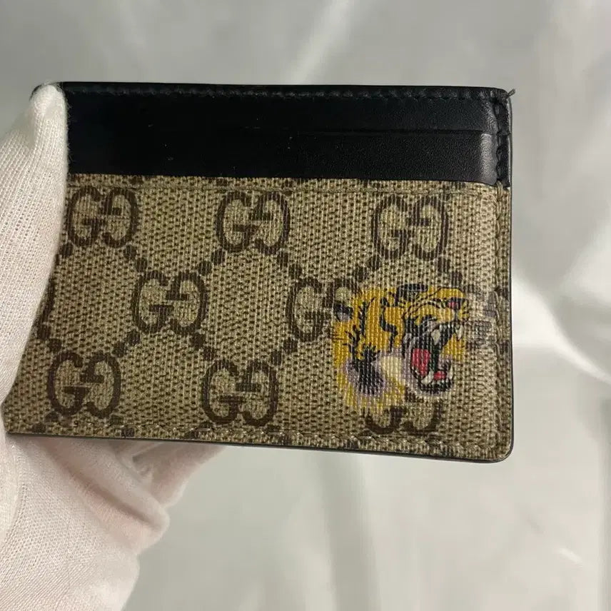 [BUNJANG] Gucci GG Supreme Tiger Card Holder / 구찌 GG 수프림 타이거 카드지갑 단품 A급