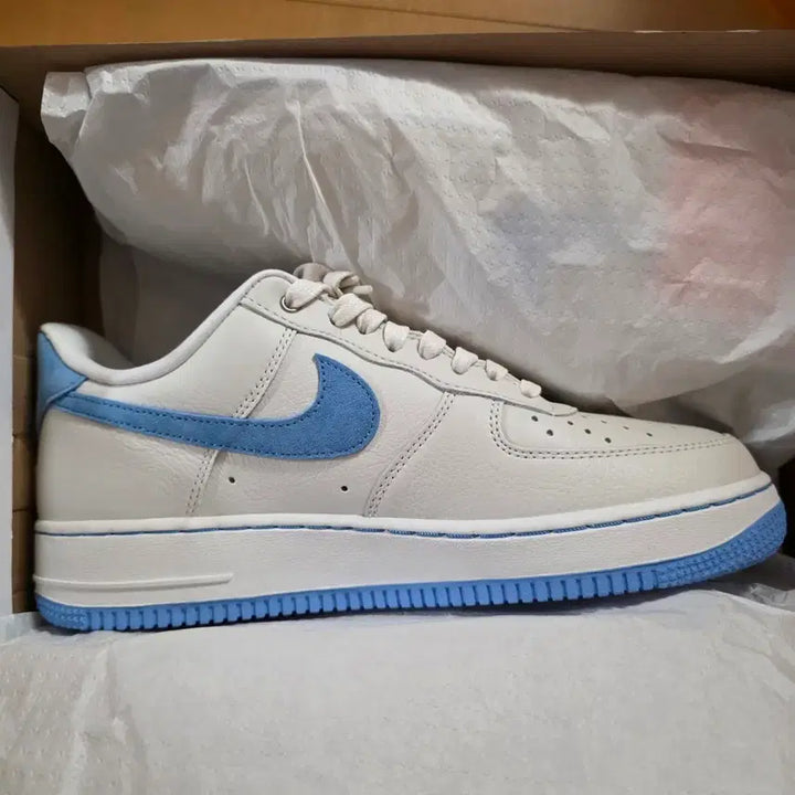 [BUNJANG] Nike Air Force 1 Cream/Blue Suede Sneakers / 나이키 에어포스1 크림/블루 스웨이드