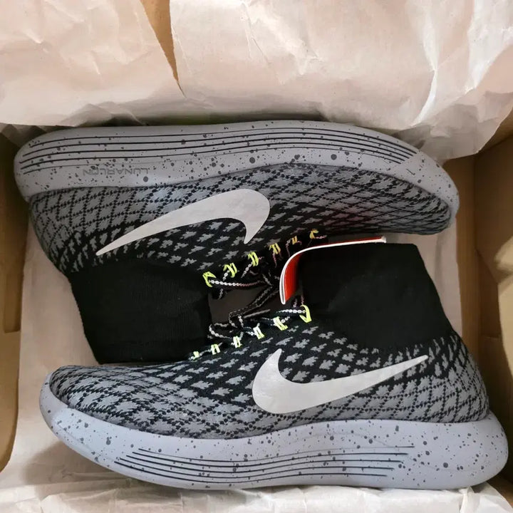 [BUNJANG] Nike Lunarlon High-Top Sneakers / 나이키 루나론 하이탑 스니커즈 블랙/그레이