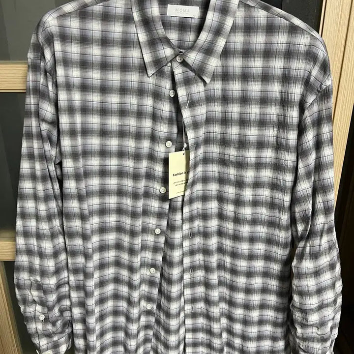 [SOLD OUT] [46] 모마디자인 크링클 체크셔츠 그레이 momadesign