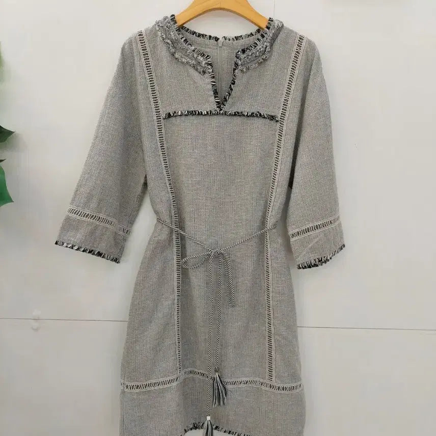 [BUNJANG] SJSJ Belted Linen Blend Dress / 한섬 SJSJ 면마혼방 벌트 원피스 55