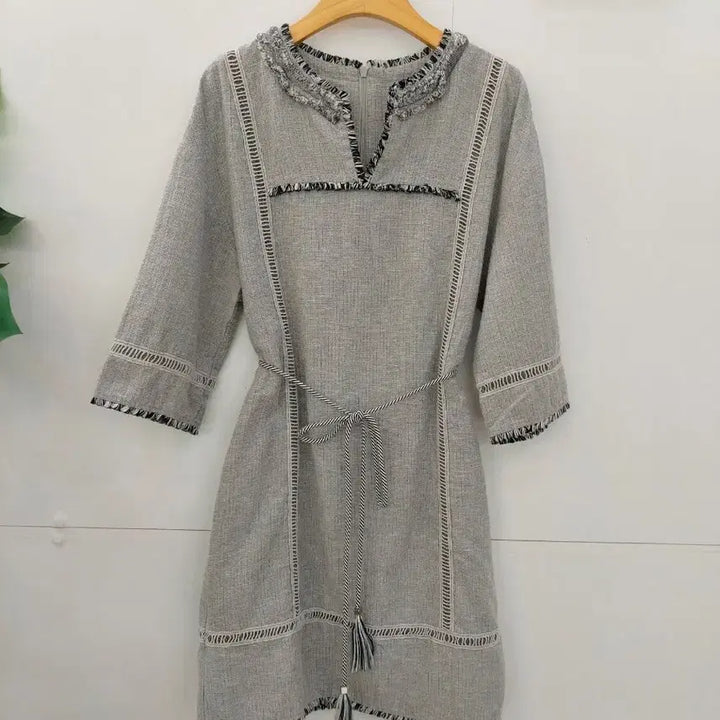 [BUNJANG] SJSJ Belted Linen Blend Dress / 한섬 SJSJ 면마혼방 벌트 원피스 55