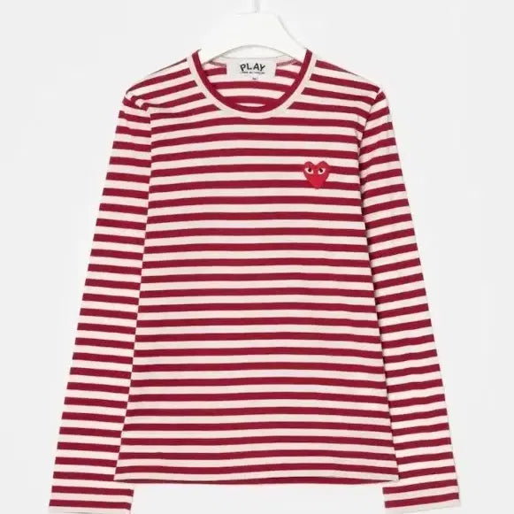 [BUNJANG] Comme des Garcons Long Sleeve Striped T-shirt Red / 꼼데가르송 롱 슬리브 스트라이프 티셔츠 레드
