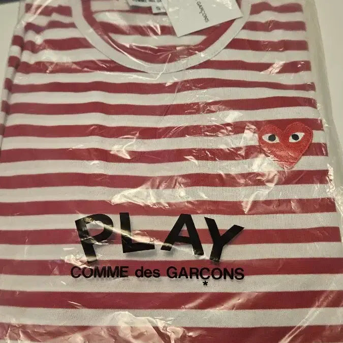 [BUNJANG] Comme des Garcons Long Sleeve Striped T-shirt Red / 꼼데가르송 롱 슬리브 스트라이프 티셔츠 레드
