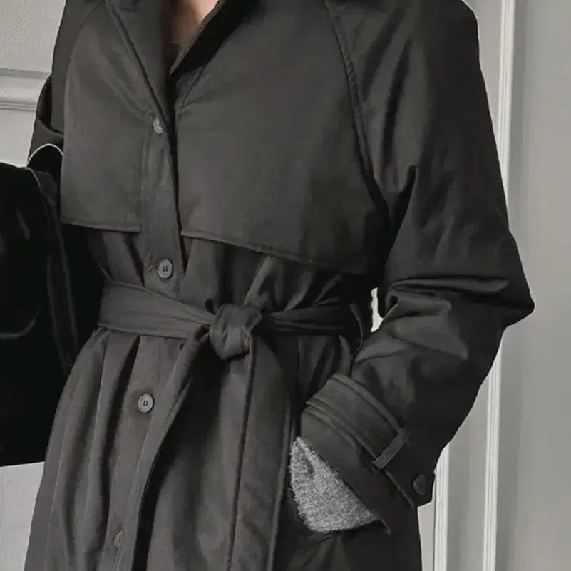 [BUNJANG] Unbranded Belted Padded Jacket / 카라넥 벨트 패딩