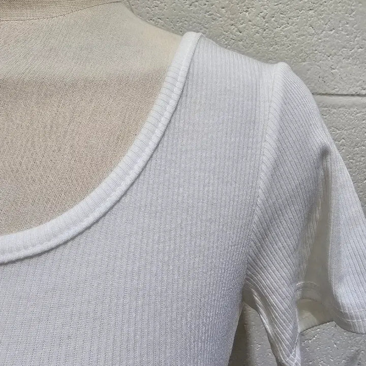 [SOLD OUT] 라운드 크롭 골지 반팔- 화이트
