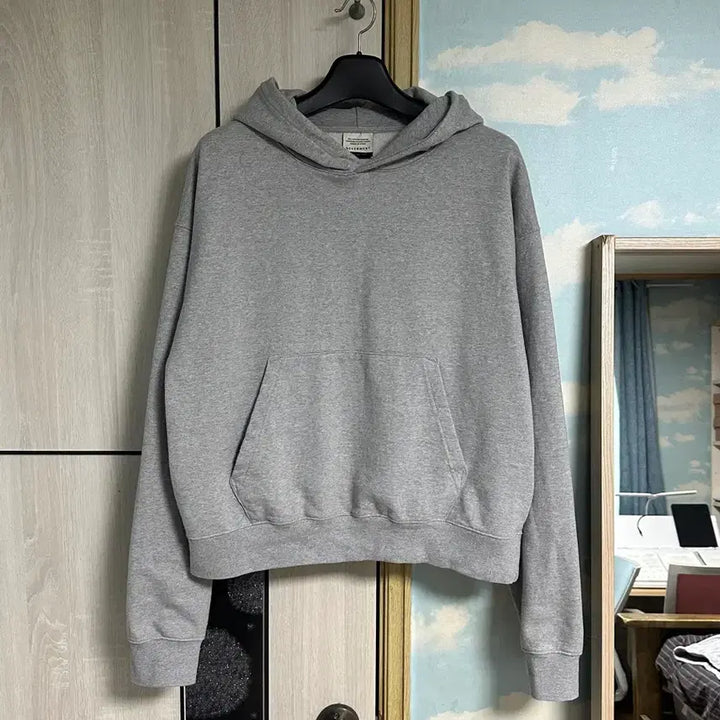 [SOLD OUT] (XL) 소버먼트 780G 솔리드 크롭 후드-8%멜란지 그레이-