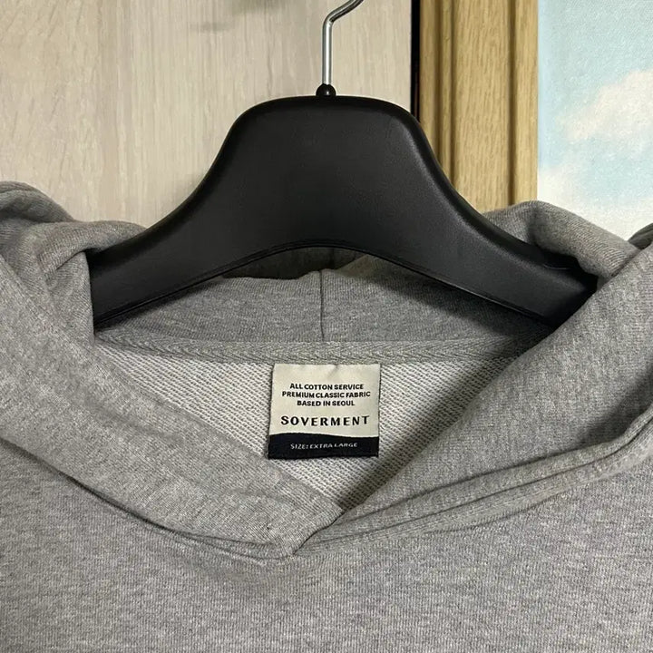 [SOLD OUT] (XL) 소버먼트 780G 솔리드 크롭 후드-8%멜란지 그레이-