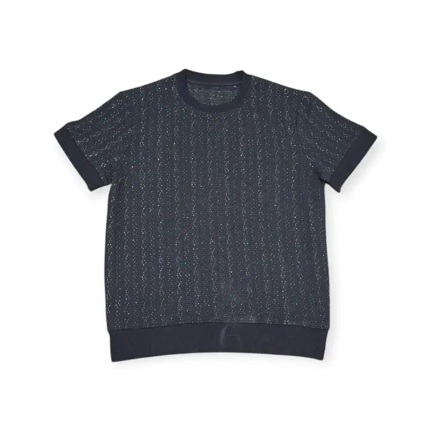 [BUNJANG] Knit Setup Set Half-Sleeve Knit Wide Pants Vintage Look / L)니트 셋업 세트 네프 패턴 감성 반팔 니트 와이드 팬츠 빈티지룩
