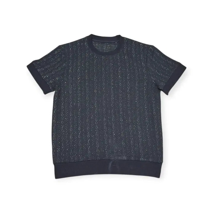 [BUNJANG] Knit Setup Set Half-Sleeve Knit Wide Pants Vintage Look / L)니트 셋업 세트 네프 패턴 감성 반팔 니트 와이드 팬츠 빈티지룩