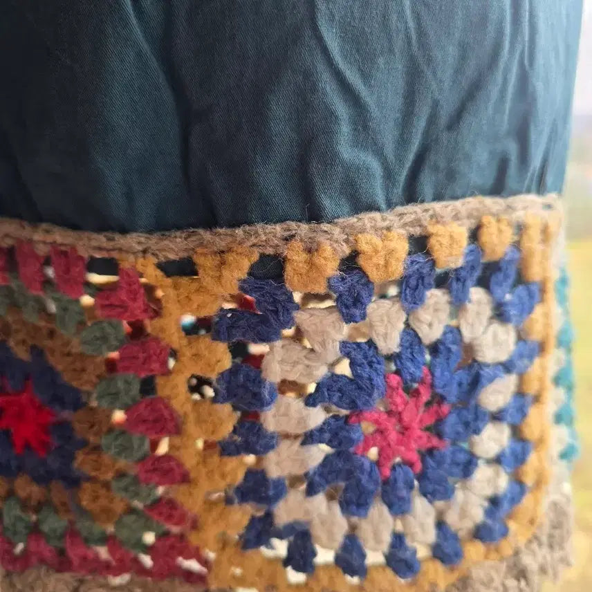 [BUNJANG] Crochet Hem Cotton Baggy Pants / 크로쉐 밑단 면 베기바지