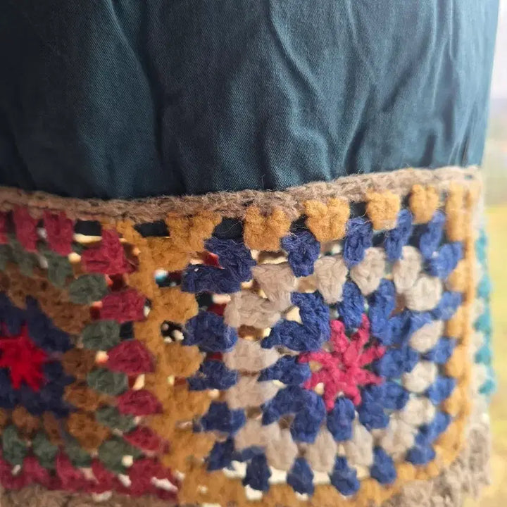 [BUNJANG] Crochet Hem Cotton Baggy Pants / 크로쉐 밑단 면 베기바지