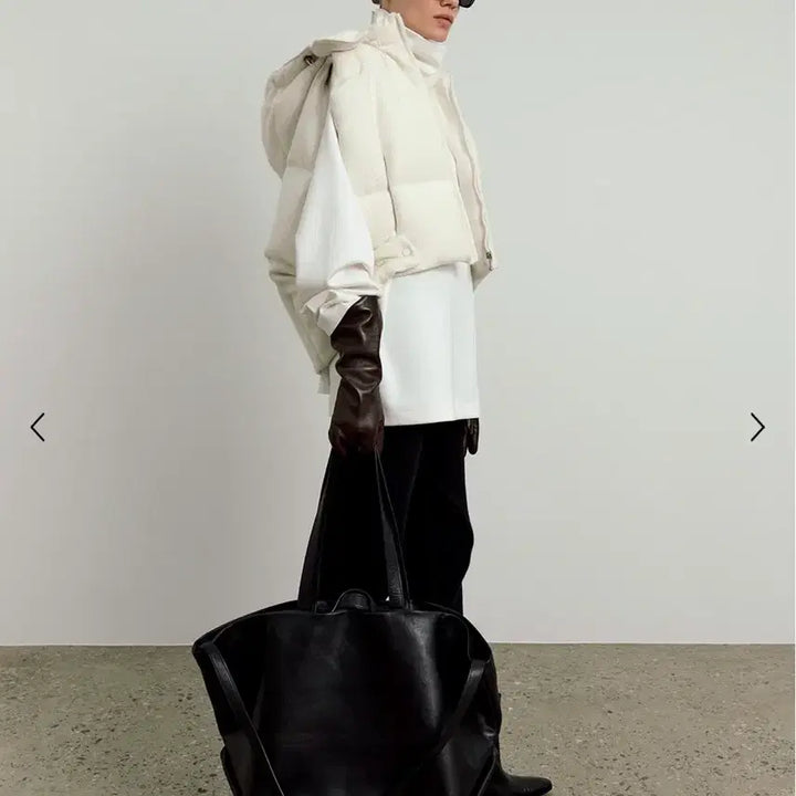 [BUNJANG] ORR Bomber Goose Down Vest Ivory M / 오르 ORR 봄버 구스 다운 베스트 패딩 조끼 아이보리 M
