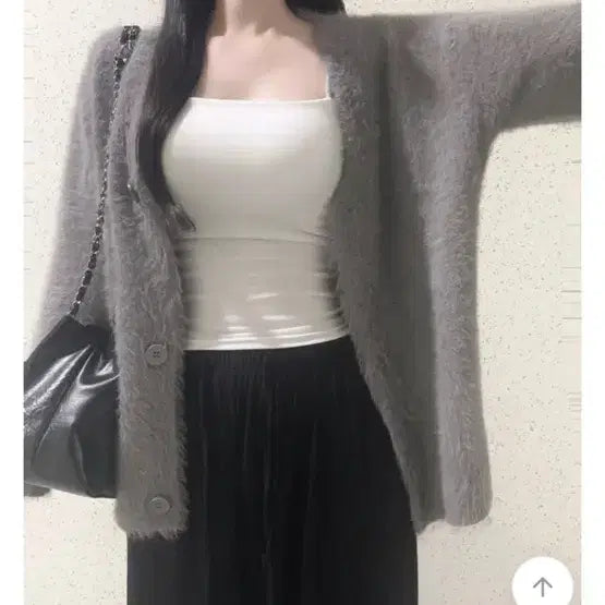[SOLD OUT] 에이블리 뮤즈로아 앙고라 가디건 차콜