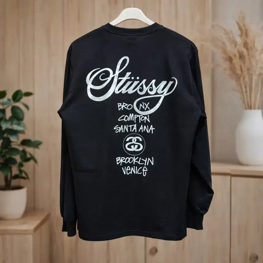 [BUNJANG] Stussy World Tour Long Sleeve T-Shirt / 스투시 월드투어 롱 슬리브