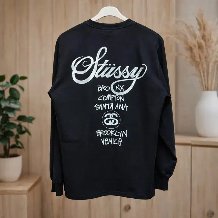 [BUNJANG] Stussy World Tour Long Sleeve T-Shirt / 스투시 월드투어 롱 슬리브