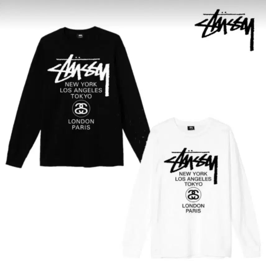 [BUNJANG] Stussy World Tour Long Sleeve T-Shirt / 스투시 월드투어 롱 슬리브