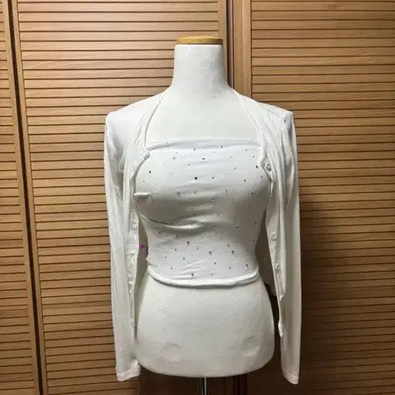 [BUNJANG] Imported White Cubic Tube Top / 큐빅 튜브탑 캡내장 논현동 수입의류