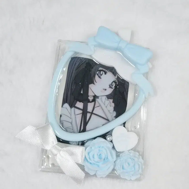 [SOLD OUT] 이치고 블루 레진탑꾸 포카홀더 케이스 데코덴탑꾸 레이스탑꾸